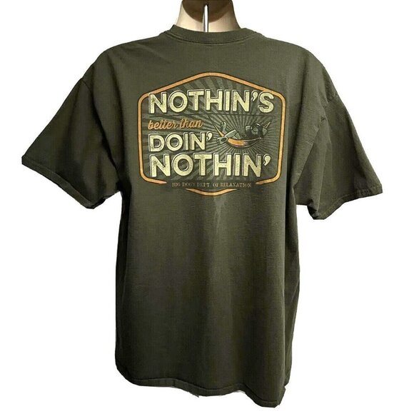 Hanes Big Dog Other - Big Dogs Army Green Double Graphic T-Shirt 2XL Novelty Funny Preshrunk Cotton